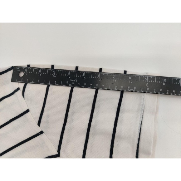 Croft&Barrow Mens Polo Shirt XL White Black Stripes Collared Short Sleeve - Picture 5 of 8